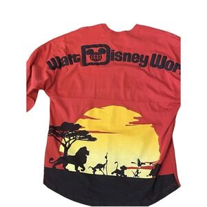 VTG Lion King Disneyworld Resort Jersey Men Small Red Cotton Sunset